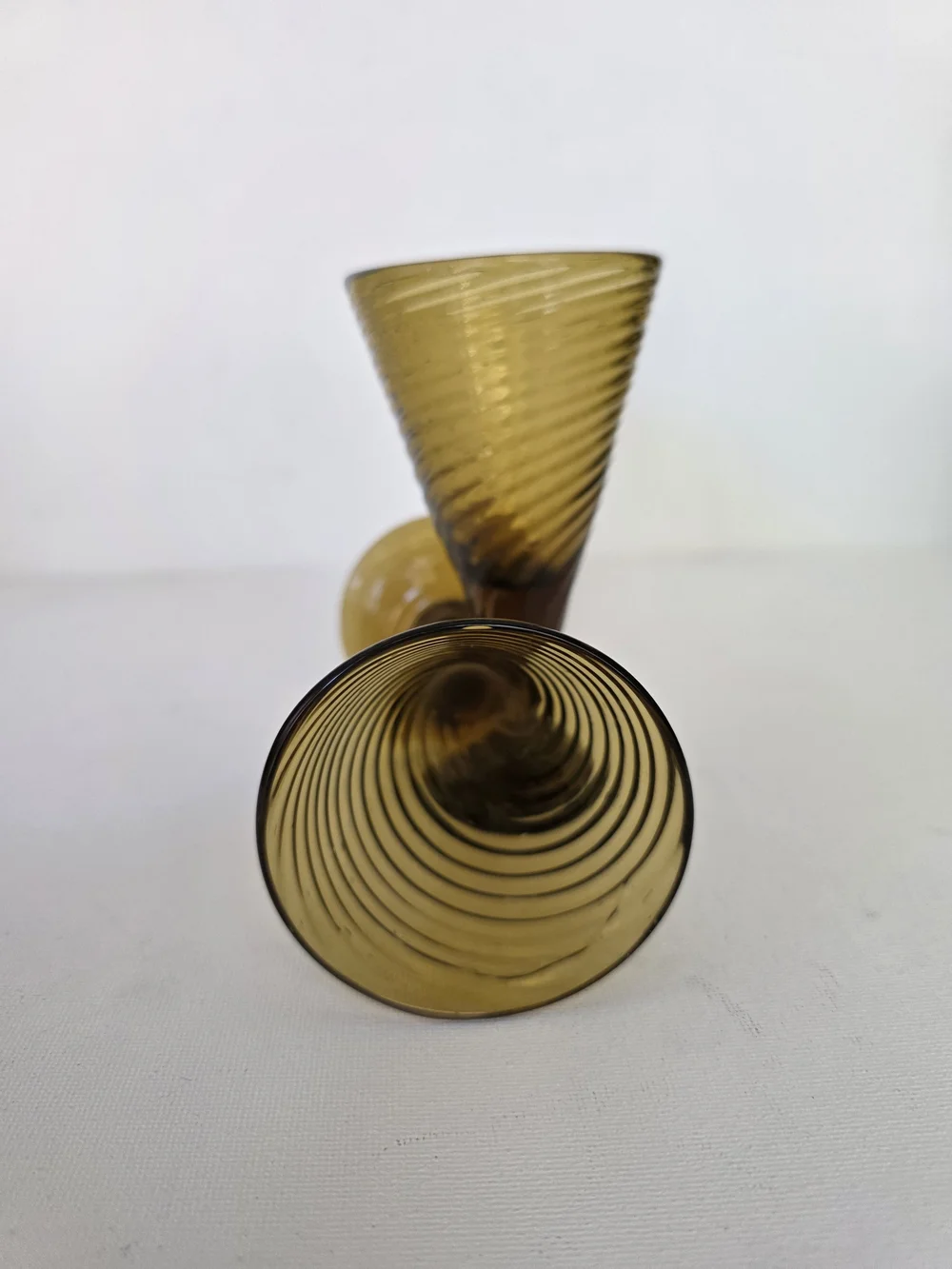 Handblown pair amber